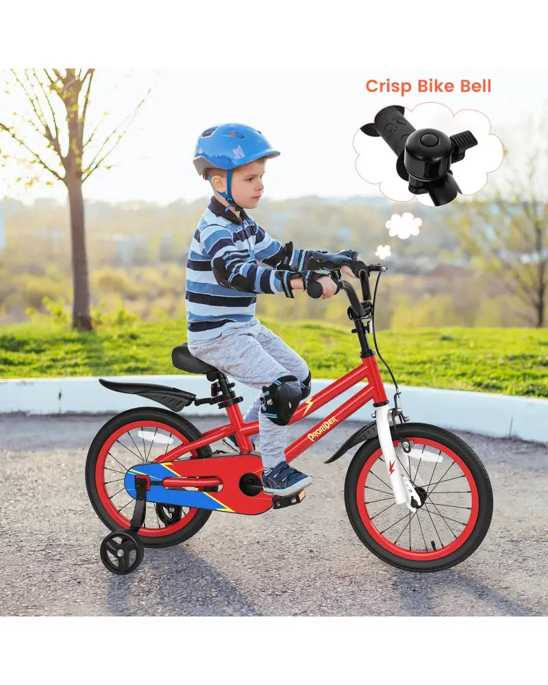 16 Inch Kids Bike with Removable Training Wheels-Red - Red - Kids Bike