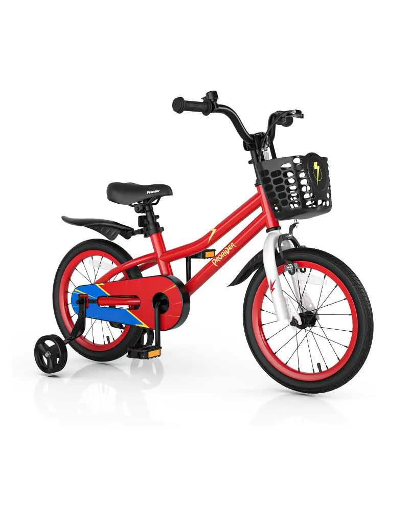 16 Inch Kids Bike with Removable Training Wheels-Red - Red - Kids Bike
