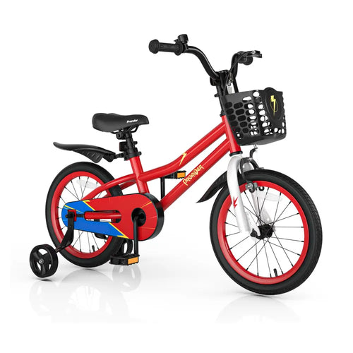 16 Inch Kids Bike with Removable Training Wheels-Red - Red - Kids Bike
