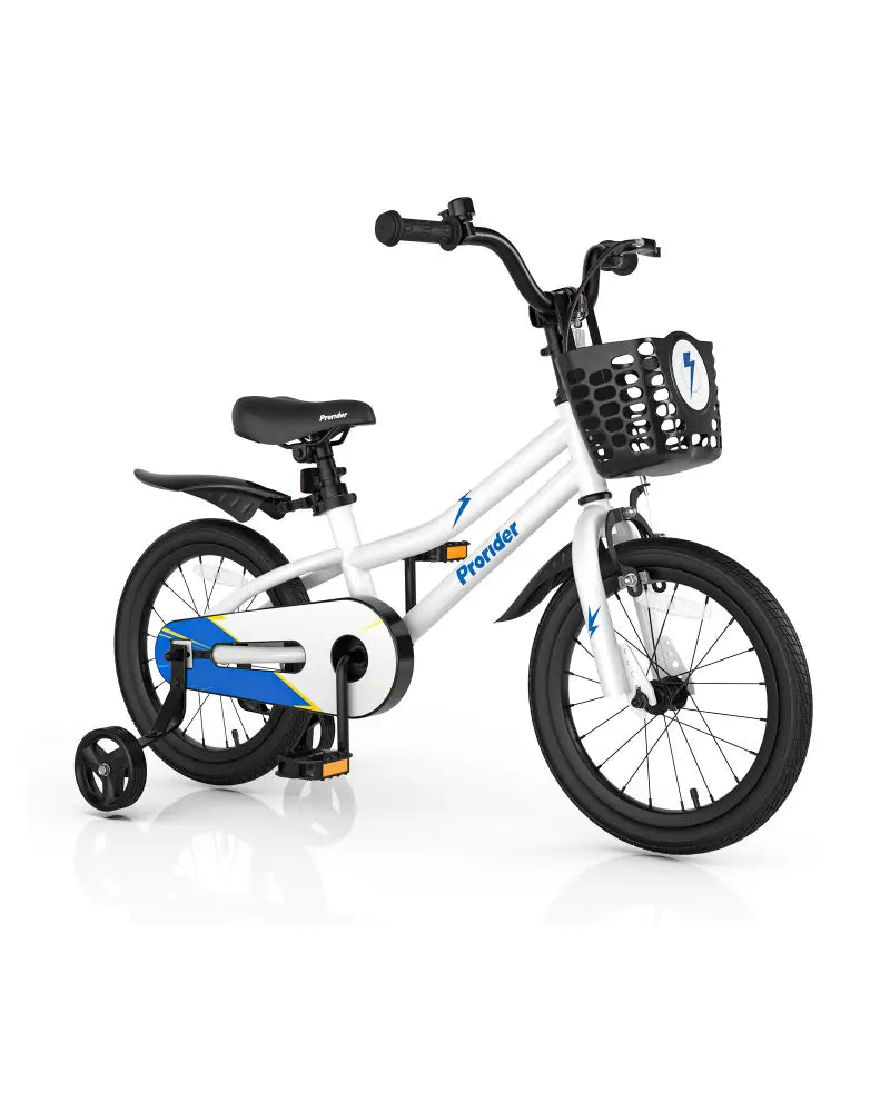16 Inch Kids Bike with Removable Training Wheels-White - White - Kids Bike