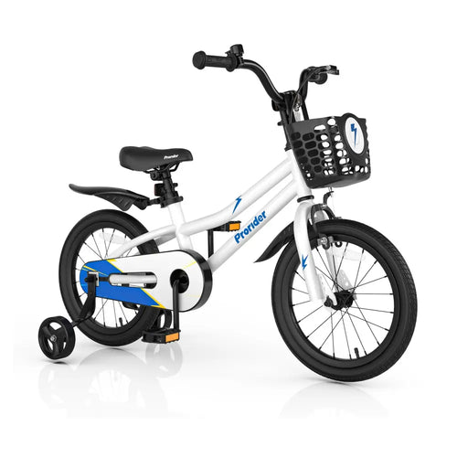 16 Inch Kids Bike with Removable Training Wheels-White - White - Kids Bike