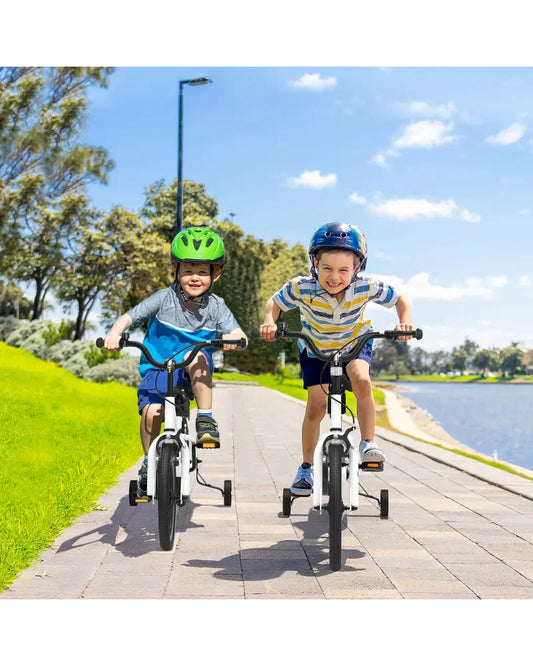 16 Inch Kids Bike with Removable Training Wheels-White - White - Kids Bike