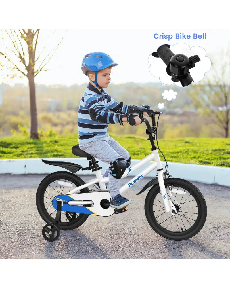 16 Inch Kids Bike with Removable Training Wheels-White - White - Kids Bike