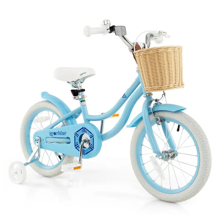 16 - Inch Kids Bike with Training Wheels and Adjustable Handlebar Seat - Blue - Oasis Home Essentials