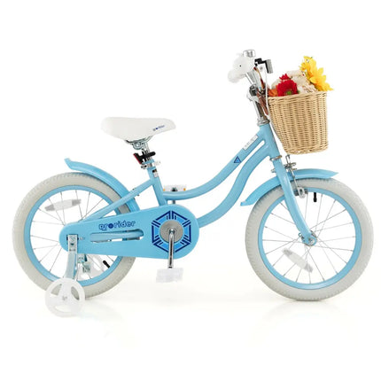 16 - Inch Kids Bike with Training Wheels and Adjustable Handlebar Seat - Blue - Oasis Home Essentials