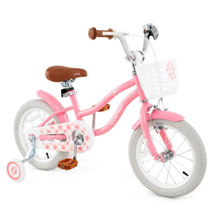 16 Inch Kids Bike with Training Wheels and Basket for Boys Girls 4 - 7 Years Old - 16 inches - Oasis Home Essentials