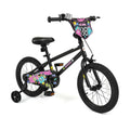 16 Inch Kids Bike with Training Wheels for Ages 4-7 Years Old Black- Street Art Time - Black - Kids Bike