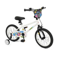 16 Inch Kids Bike with Training Wheels for Ages 4-7 Years Old White- Street Art Time - White - Kids Bike