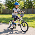 16 Inch Kids Bike with Training Wheels for Ages 4-7 Years Old White- Street Art Time - White - Kids Bike