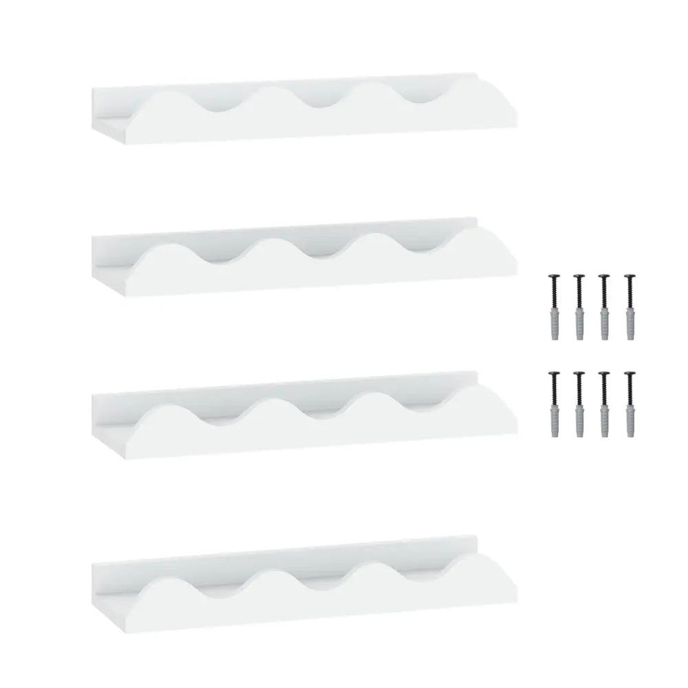 16 Inch Kids Bookshelf Set of 4 Floating Nursery Book Shelves for Decoration Book Toy Storage-White - White - Bookcases