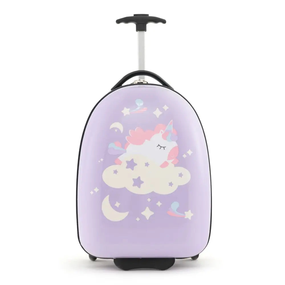 16 Inch Kids Carry-On Luggage Hard Shell Suitcase with Wheels-Pink - Pink - Kids Luggage