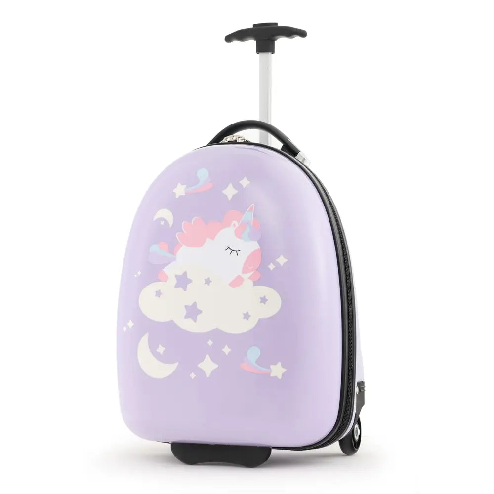 16 Inch Kids Carry-On Luggage Hard Shell Suitcase with Wheels-Pink - Pink - Kids Luggage