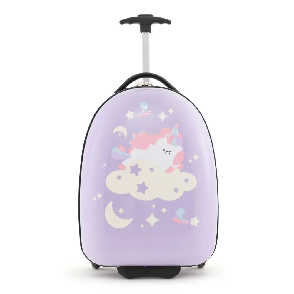 16 Inch Kids Carry-On Luggage Hard Shell Suitcase with Wheels-Pink - Pink - Kids Luggage