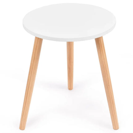 16 Inch Modern Round Coffee Table - White - End & Side Tables