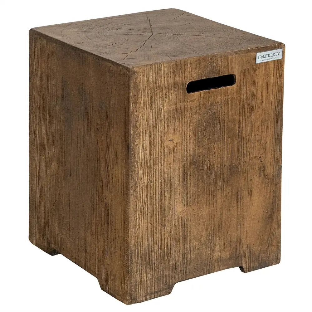 16 Inch Outdoor Hideaway Table Cover for Standard 20 LBS Propane Tank-B - Rustic Brown - Fire Pits