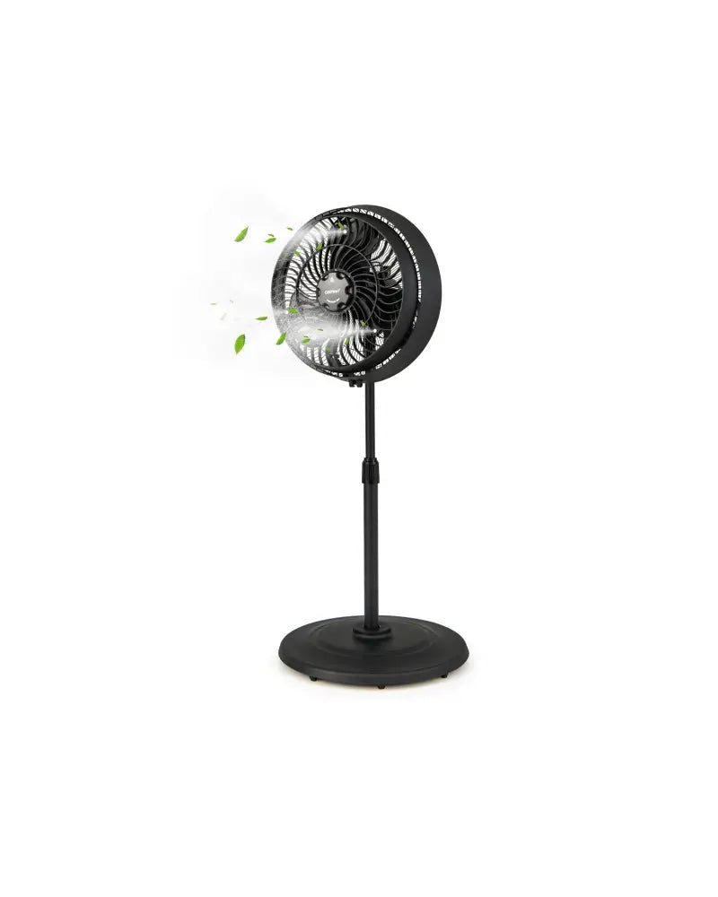 16 Inch Outdoor Misting Fan Oscillating Pedestal Fan with 3 Mist Levels-Black - Black - Fans
