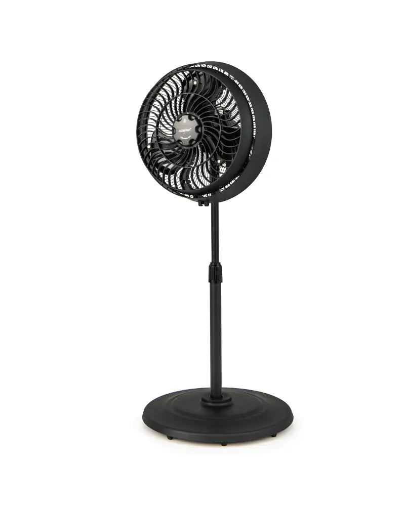 16 Inch Outdoor Misting Fan Oscillating Pedestal Fan with 3 Mist Levels-Black - Black - Fans