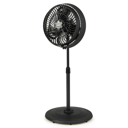 16 Inch Outdoor Misting Fan Oscillating Pedestal Fan with 3 Mist Levels-Black Costway