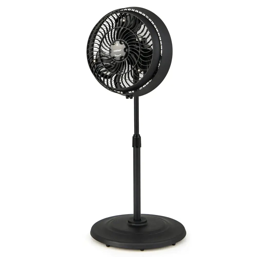 16 Inch Outdoor Misting Fan Oscillating Pedestal Fan with 3 Mist Levels-Black Costway