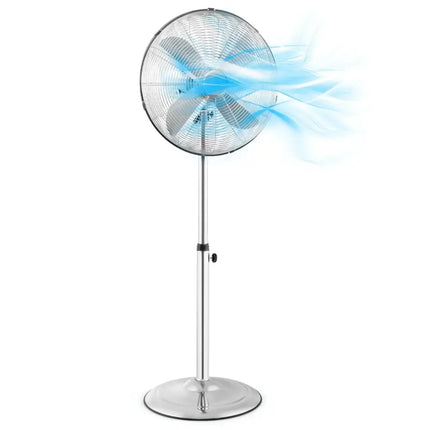 16 Inch Pedestal Standing Fan Oscillating Pedestal Fan with 3 Speeds and Adjustable Height-Silver Costway