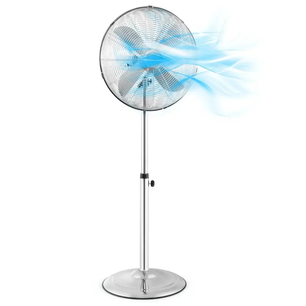 16 Inch Pedestal Standing Fan Oscillating Pedestal Fan with 3 Speeds and Adjustable Height-Silver Costway