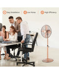 16 Inch Pedestal Standing Fan Oscillating Pedestal Fan with 3 Speeds and Adjustable Height-Copper - Copper - Fans