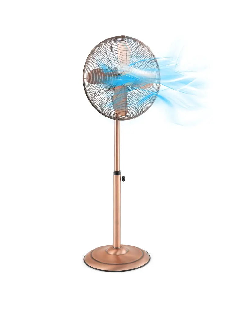 16 Inch Pedestal Standing Fan Oscillating Pedestal Fan with 3 Speeds and Adjustable Height-Copper - Copper - Fans