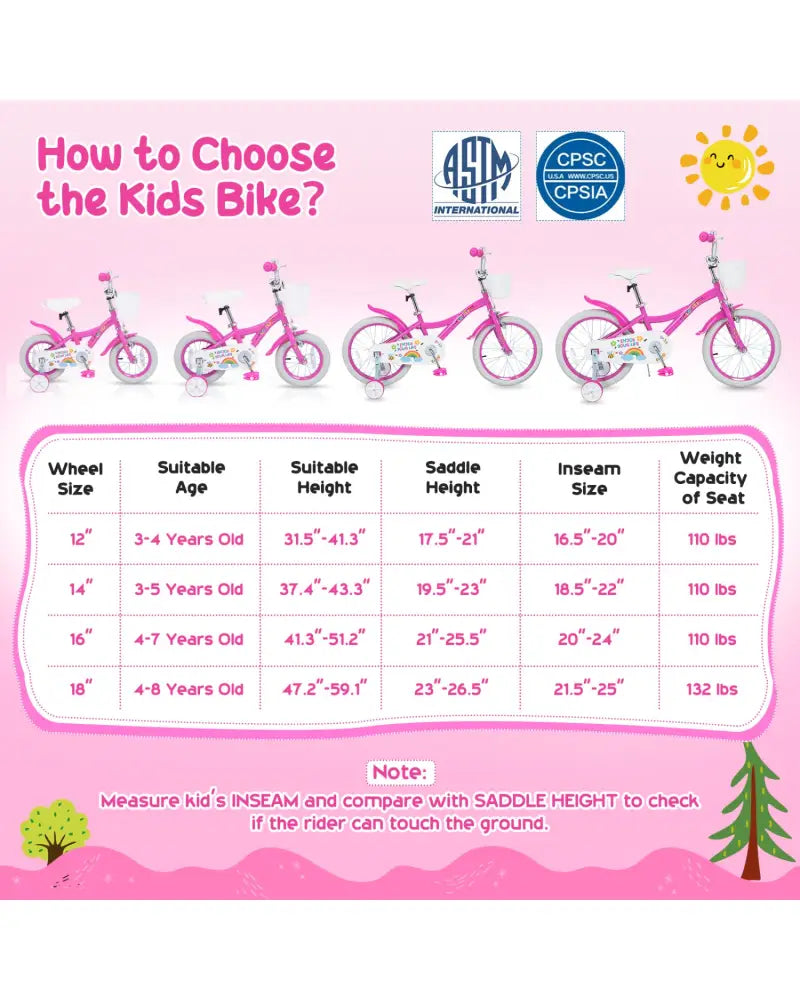 16 Inches Girls Bike for 4-7 Years Old with Basket - Spring Party Pink - Pink - Kids Bike