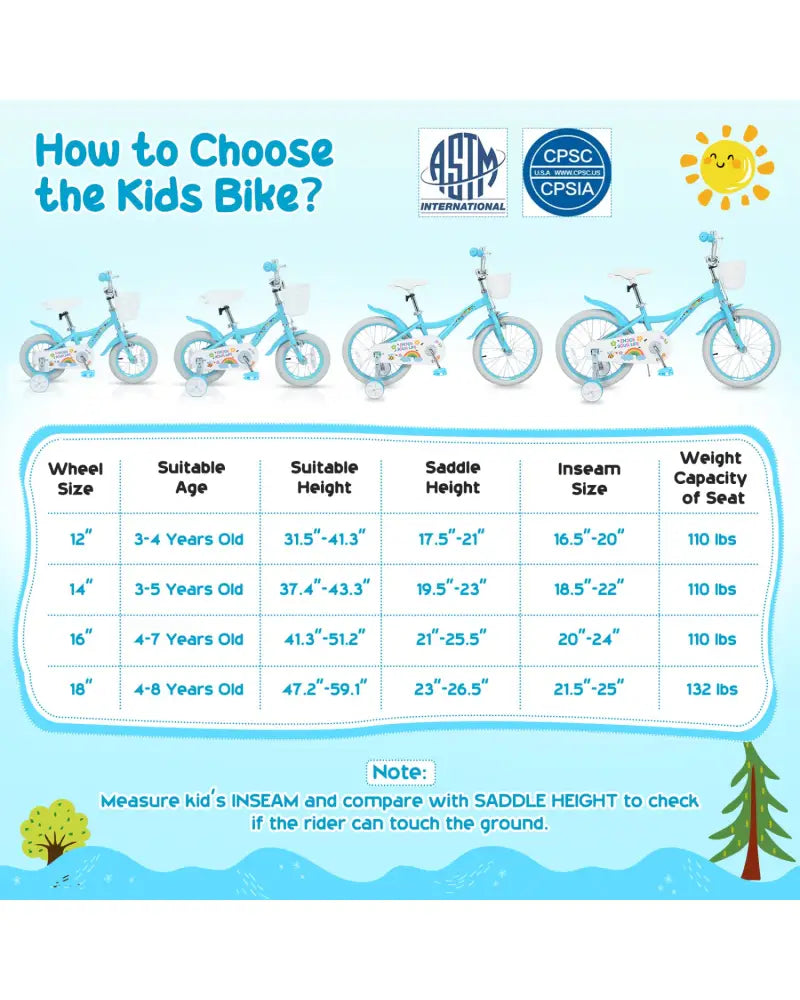 16 Inches Girls Bike for 4-7 Years Old with Training Wheels and Basket Spring Party Blue - Blue - Kids Bike