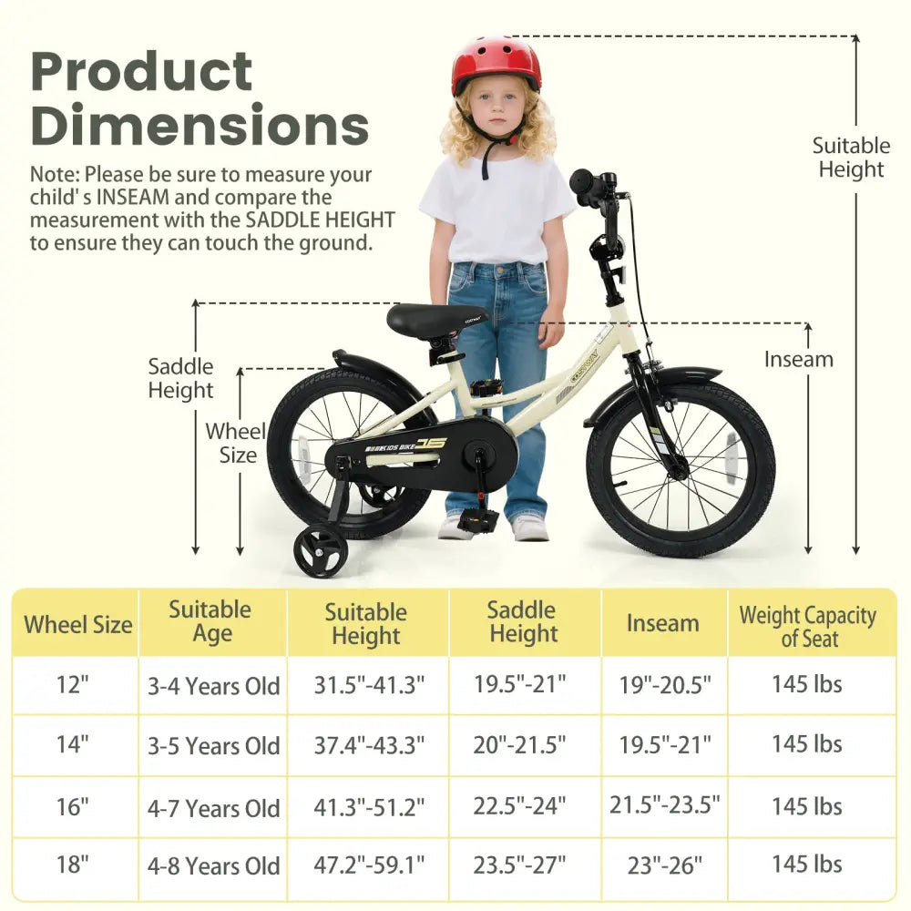 16 Inches Kids Bike Sport Bicycle with Removable Training Wheels - Kids Bike