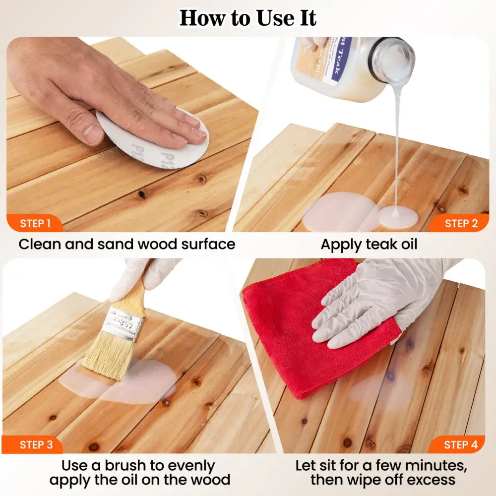 16 oz Wood Oil Cleaner and Brightener for Outdoor and Indoor Furniture Set of 2 - Outdoor Furniture Accessories
