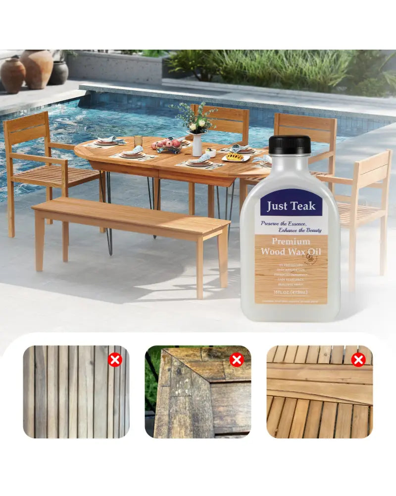 16 oz Wood Oil Cleaner and Brightener for Outdoor and Indoor Furniture Set of 2 - Outdoor Furniture Accessories