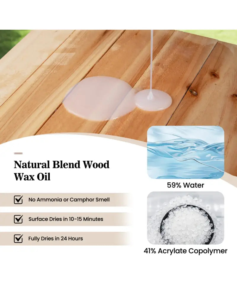 16 oz Wood Oil Cleaner and Brightener for Outdoor and Indoor Furniture Set of 2 - Outdoor Furniture Accessories