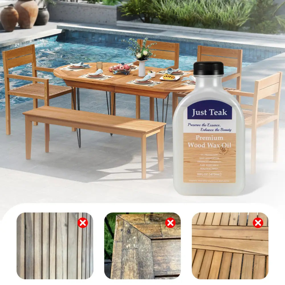 16 oz Wood Oil Cleaner and Brightener for Outdoor and Indoor Furniture Set of 2 - Outdoor Furniture Accessories