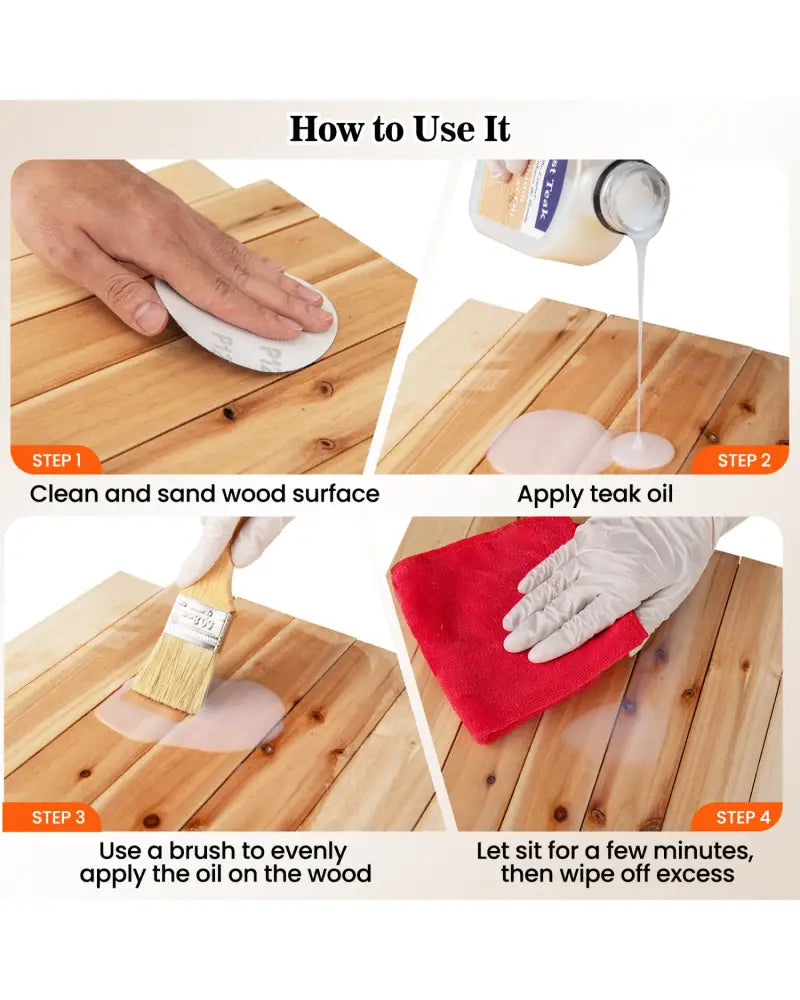 16 oz Wood Oil Cleaner and Brightener for Outdoor and Indoor Furniture Set of 2 - Outdoor Furniture Accessories