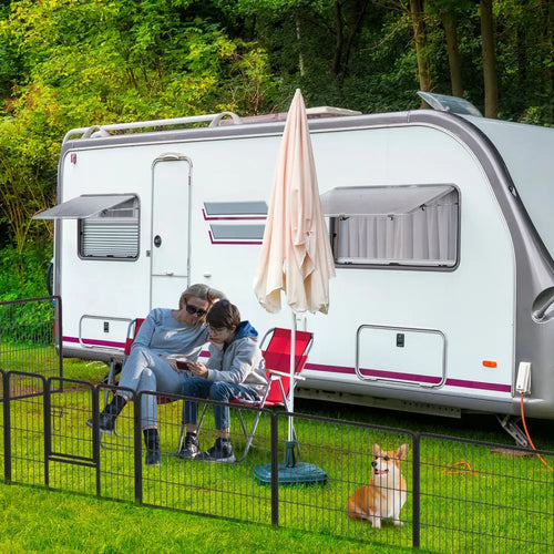 16 Panel 24/32/40 Inches Height Dog Playpen with Lock and Large Door-24 inches - Pet Gate