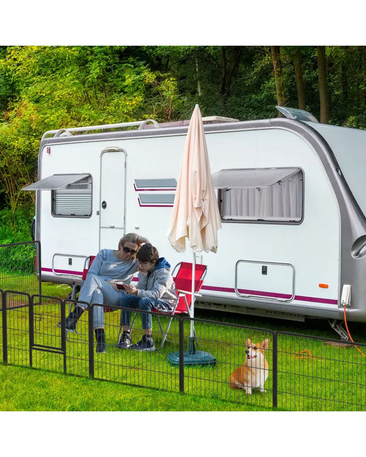 16 Panel 24/32/40 Inches Height Dog Playpen with Lock and Large Door-24 inches - Pet Gate