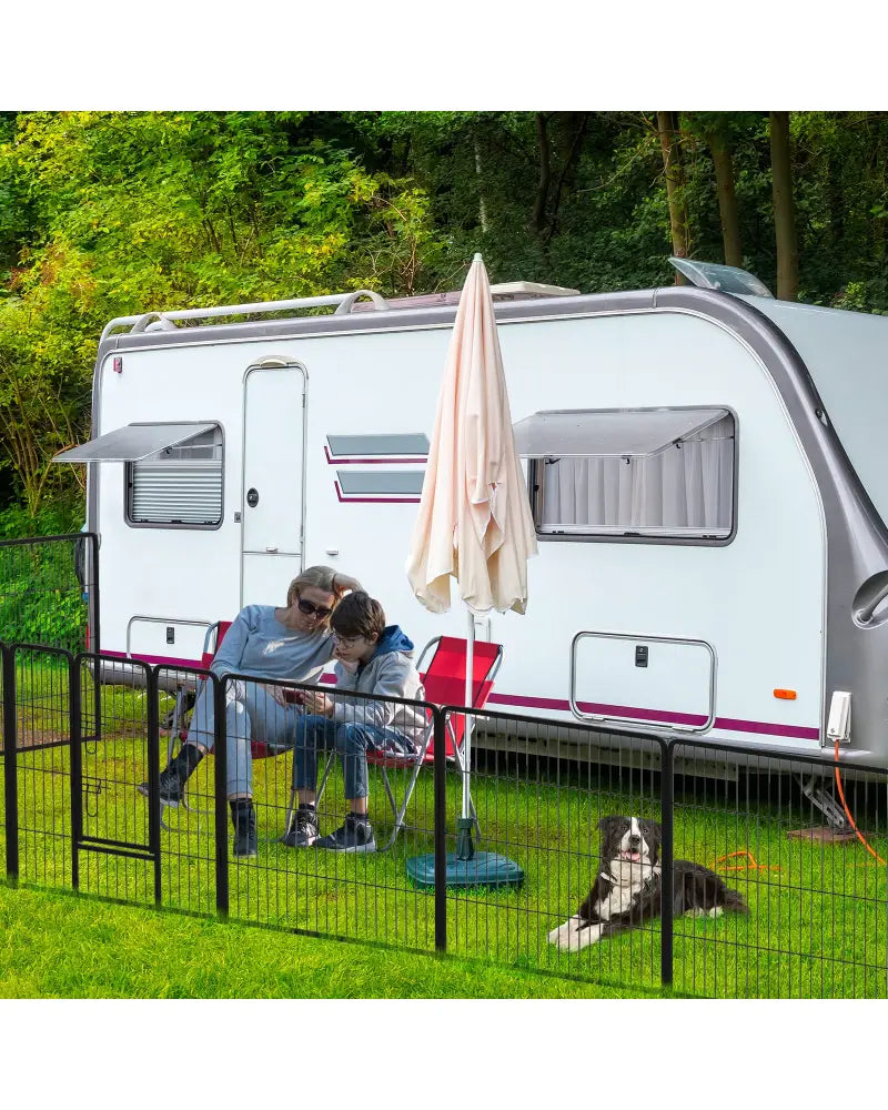 16 Panel 24/32/40 Inches Height Dog Playpen with Lock and Large Door-32 inches - Pet Gate