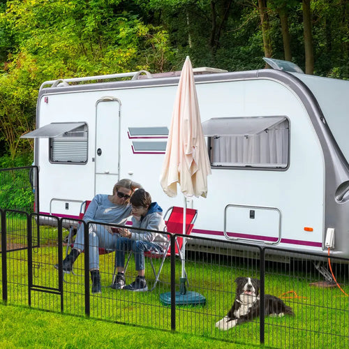 16 Panel 24/32/40 Inches Height Dog Playpen with Lock and Large Door-32 inches - Pet Gate