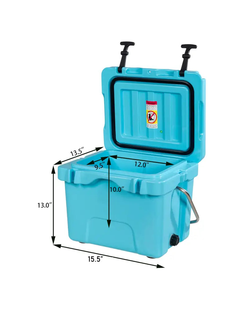 16 Quart 24-Can Capacity Portable Insulated Ice Cooler with 2 Cup Holders-Blue - Blue - Coolers