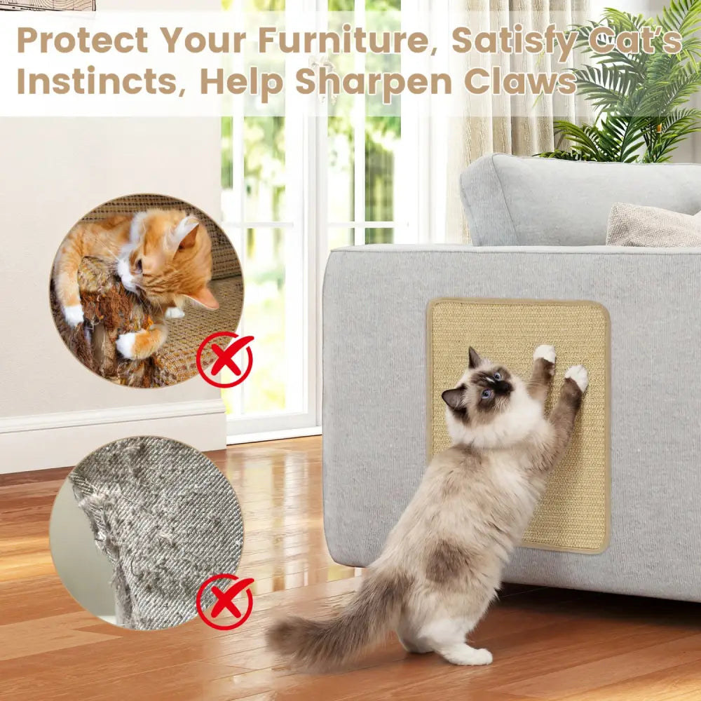 16 x 12 Inch 6-Piece Cat Scratcher Mat Set - Cat Trees Condos & Scratchers