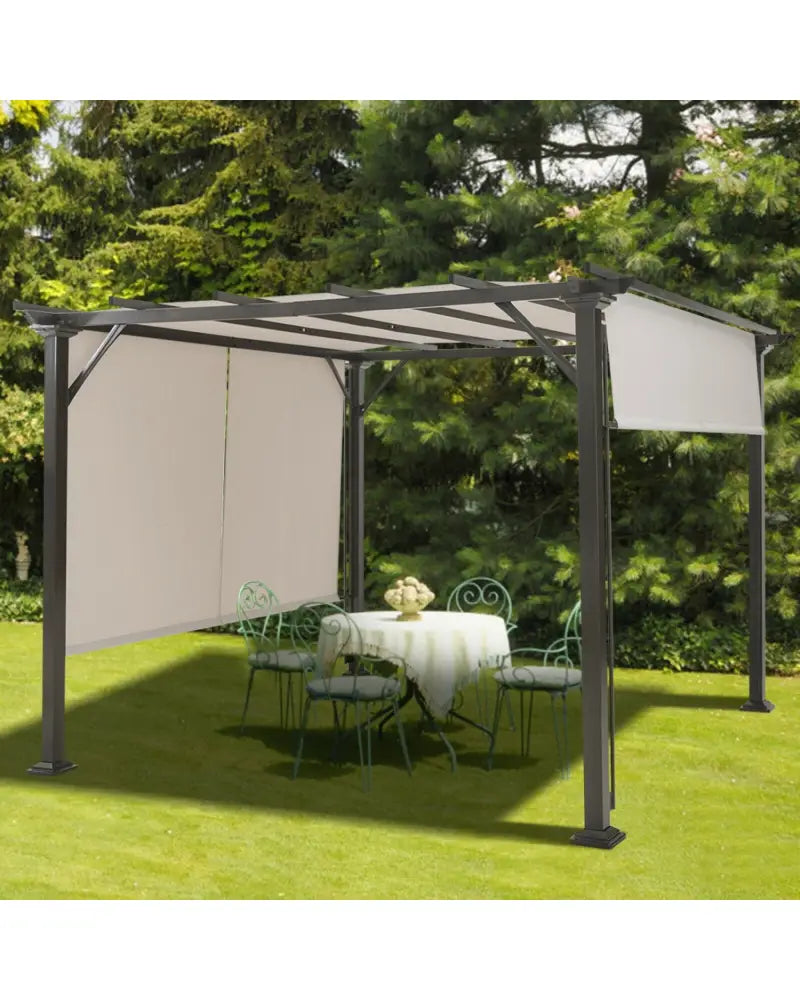 16’ x 4’ 2Pcs Universal Replacement Canopy for Pergola Structure Sun Awning - Beige - Gazebos