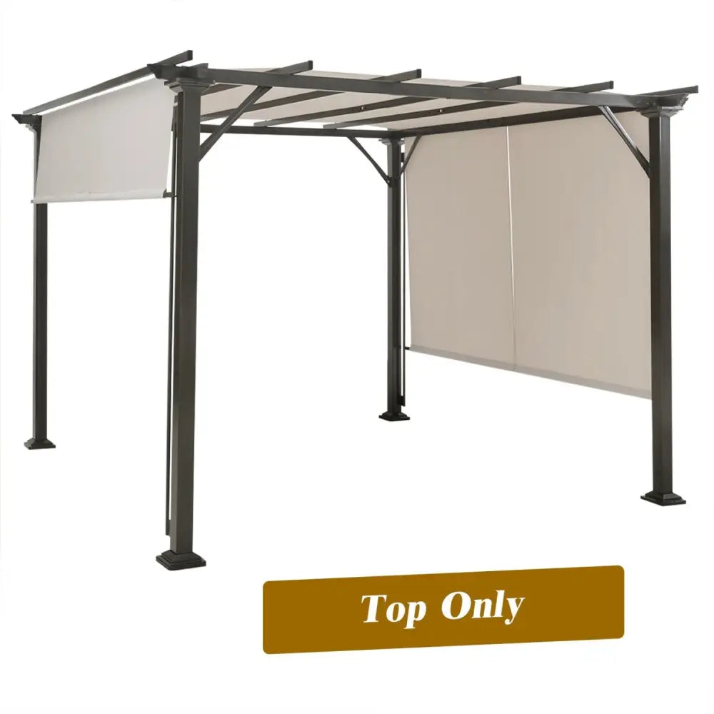 16’ x 4’ 2Pcs Universal Replacement Canopy for Pergola Structure Sun Awning - Beige - Gazebos