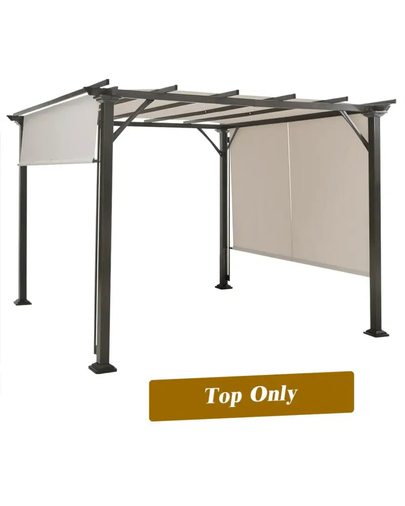 16’ x 4’ 2Pcs Universal Replacement Canopy for Pergola Structure Sun Awning - Beige - Gazebos