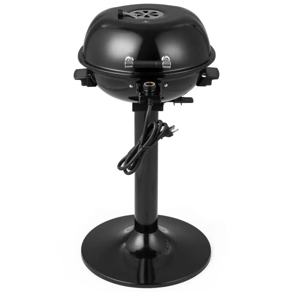 1600W Electric BBQ Grill with Removable Non-Stick Warming Rack-Black - Black - Outdoor