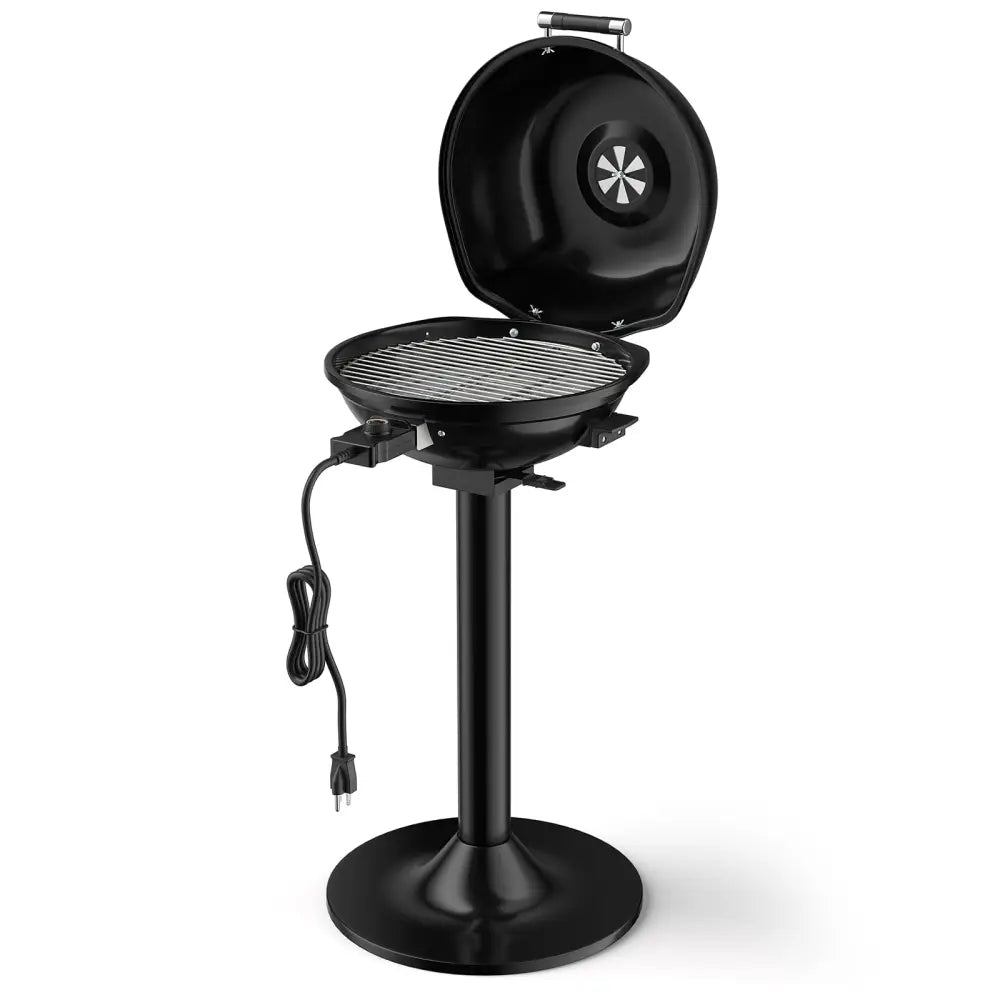 1600W Portable Electric BBQ Grill with Removable Non-Stick Rack-Black - Black - Outdoor Grills