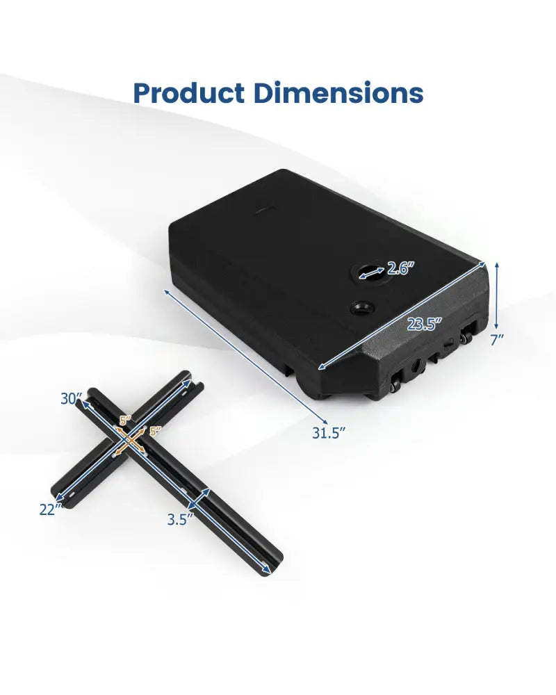 165 LBS Cantilever Umbrella Base with Wheels and Cross Base - Outdoor Umbrella Bases