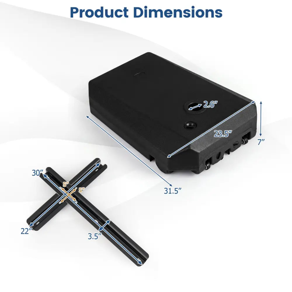 165 LBS Cantilever Umbrella Base with Wheels and Cross Base - Outdoor Umbrella Bases