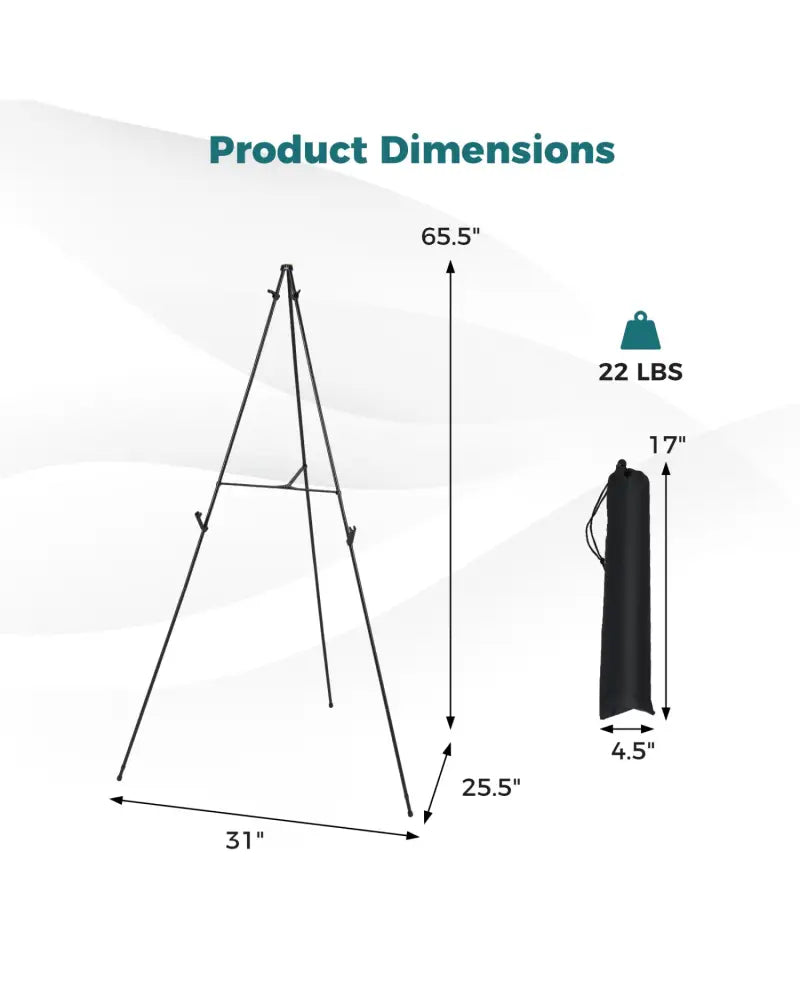 166 CM Metal Easel Stand Set 6-Pack-Black - Black - Art Easels