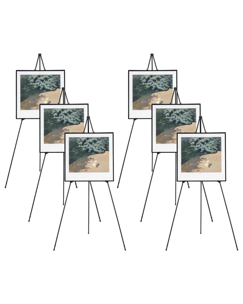 166 CM Metal Easel Stand Set 6-Pack-Black - Black - Art Easels